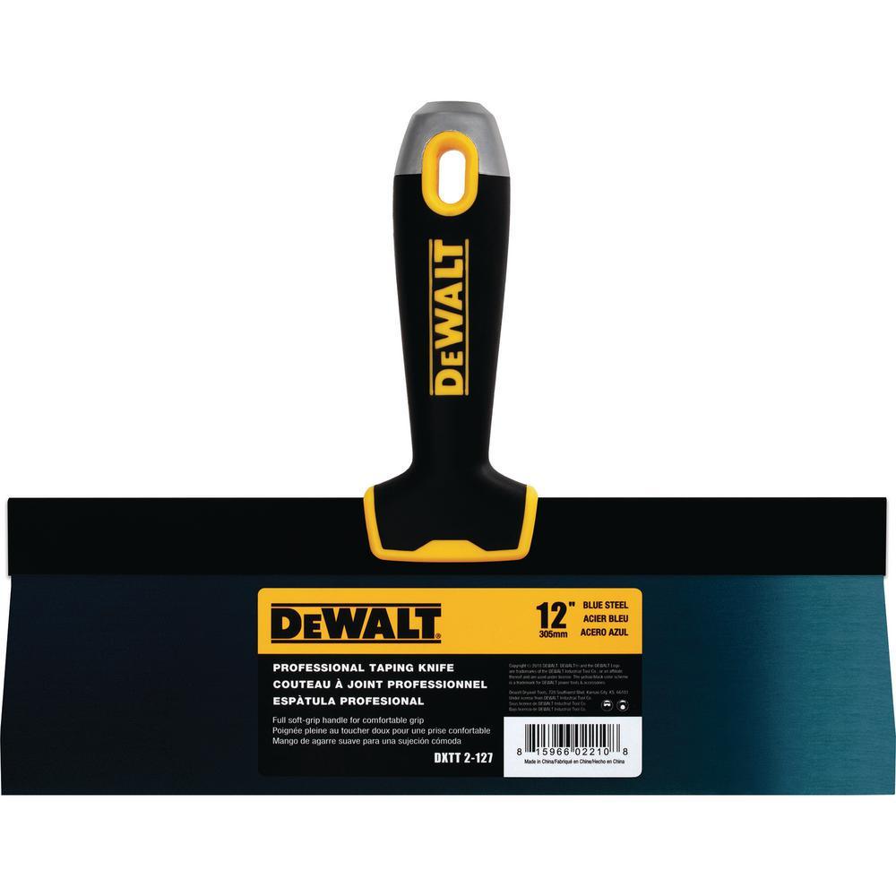 12 in. Blue Steel Hammer-End Taping Knife with Soft Grip Handle - Super Arbor