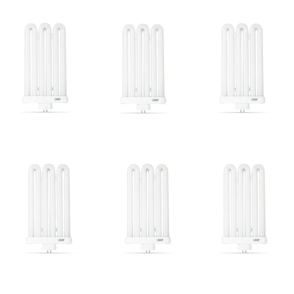 65-Watt Equivalent PL CFLNI Triple Tube 4-Pin Plug-in GX10 Base Daylight Compact Flurorescent CFL Light Bulb (6-Pack) - Super Arbor