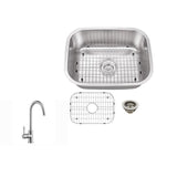 Undermount 23 in. 18-Gauge Stainless Steel Bar Sink in Brushed Stainless with Gooseneck Kitchen Faucet