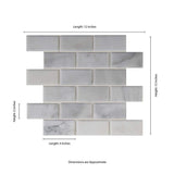 MSI Greecian White Beveled 12 in. x 12 in. x 10 mm Polished Marble Mesh-Mounted Mosaic Tile (1 sq. ft.)