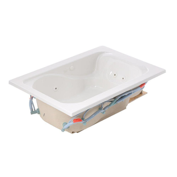 Cadet 60 in. x 42 in. Reversible Drain EverClean Whirlpool Tub in White - Super Arbor