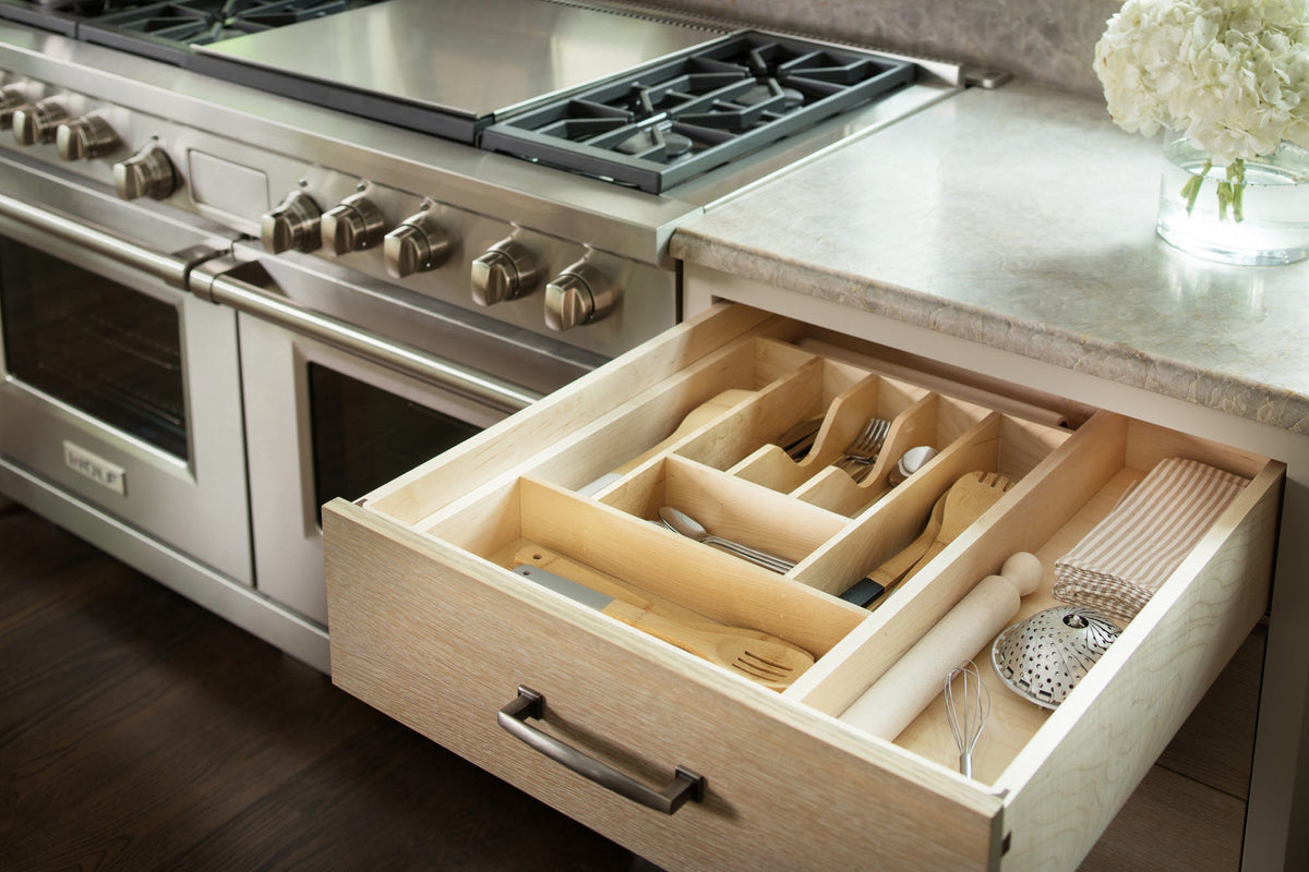 Rev-A-Shelf 22 in x 24 in Wood Cutlery Insert Drawer Organizer