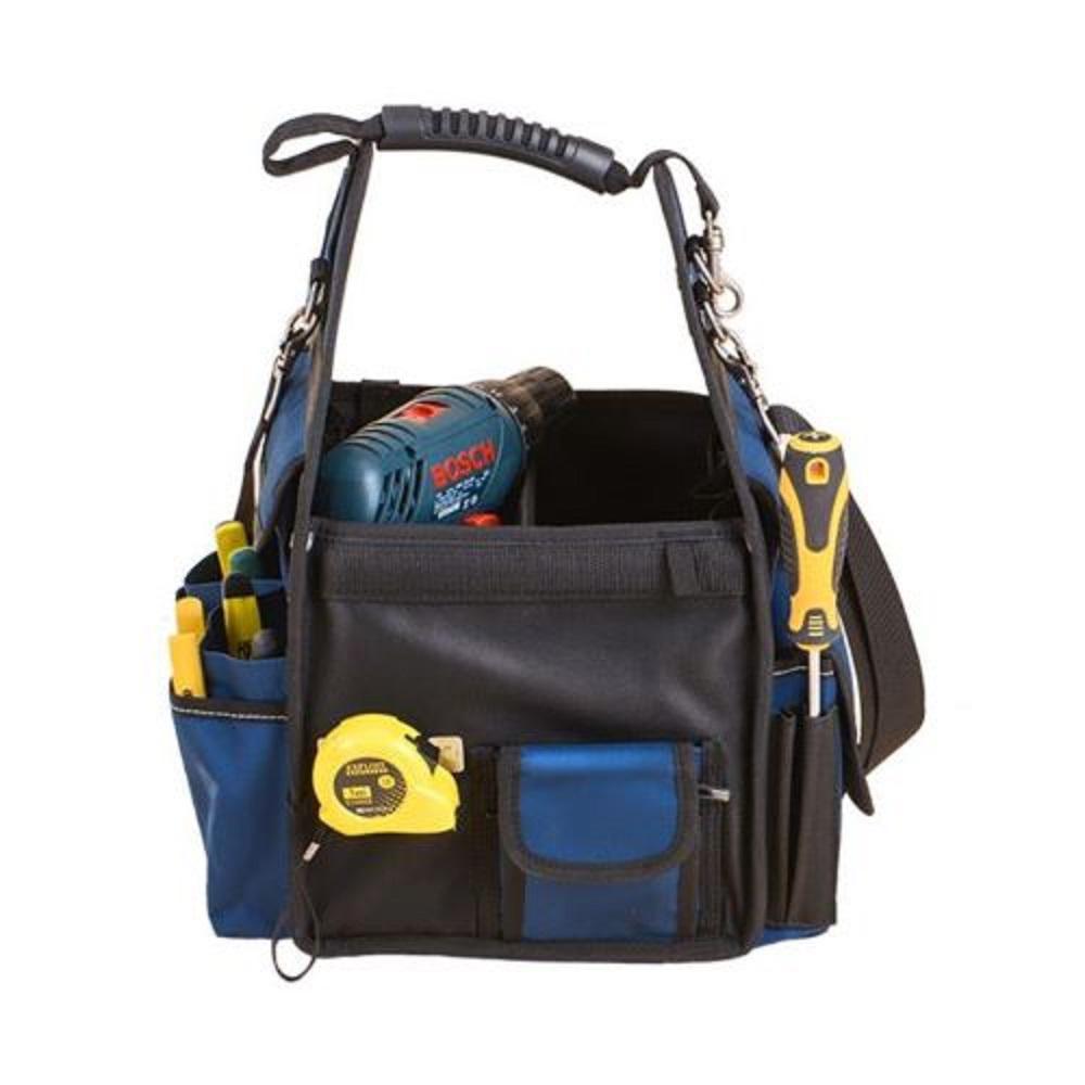 10 in. Open Electric Tool Bag in Black and Blue - Super Arbor