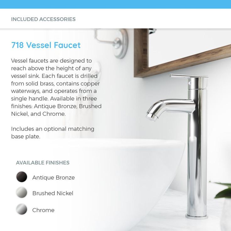 MR Direct Porcelain Vessel Sink in White with 718 Faucet and Pop-Up Drain in Chrome
