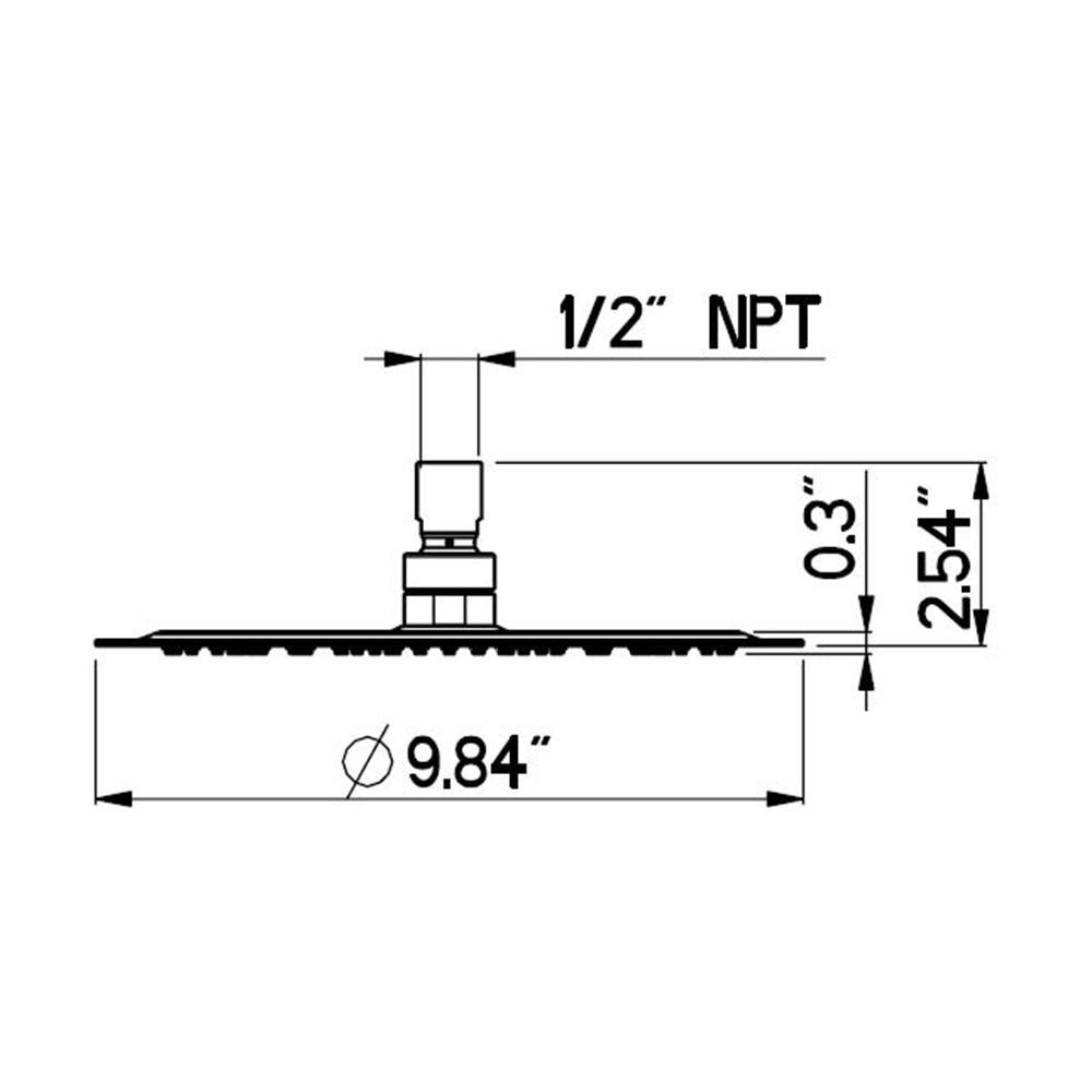 Piano 1-Pattern 1.75 GPM 9.84 in. Ceiling Mount Round Shower Head in Brushed Nickel - Super Arbor