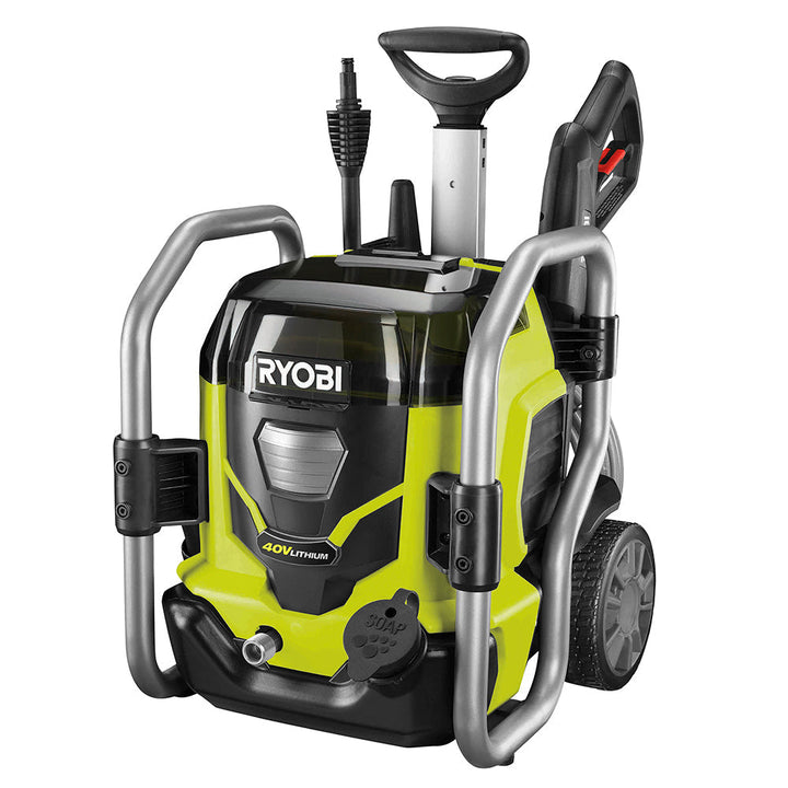 RYOBI 40V Cordless Electric Pressure Washer, 1,500 PSI 1.2 GPM, Cold Water, with Two 5.0 Ah Batteries and Charger