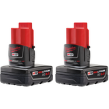 Milwaukee M12 12-Volt REDLITHIUM XC 3.0Ah Battery Pack (2-Pack) – 48-11-2412