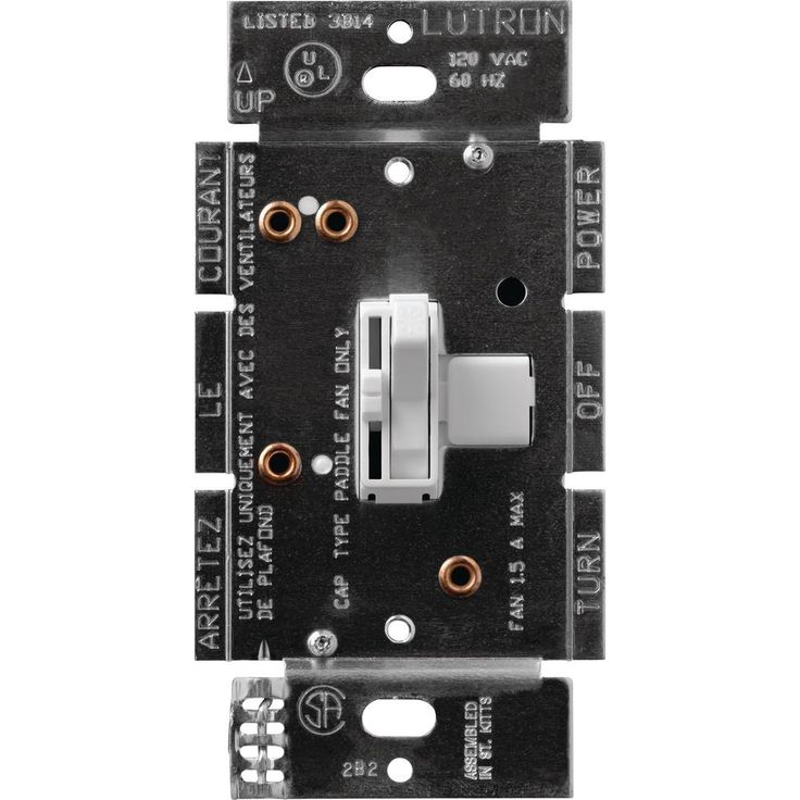Lutron Toggler 1.5 Amp Single-Pole or 3-Way 3-Speed Fan Control - White