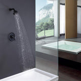 3-Spray Patterns 3.89 in. Wall Mount Fixed Shower Head Set in Matte Black - Super Arbor