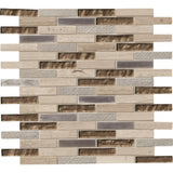 Diamante Brick 12 in. x 12 in. x 8 mm Glass Stone Mesh-Mounted Mosaic Wall Tile (10 sq. ft. / case) - Super Arbor