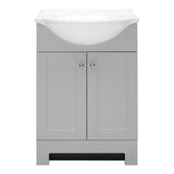 Style Selections Euro 25-in Gray Single Sink Bathroom Vanity with White Cultured Marble Top