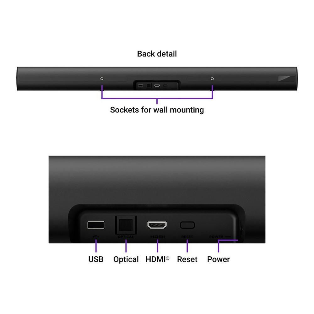 Smart Sound Bar with Built-In Streaming Device in Black - Super Arbor
