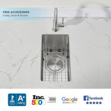 10 in. by 18 in. Modena Undermount Wet Bar Sink Kit Stainless Steel 16-Gauge Tight Radius