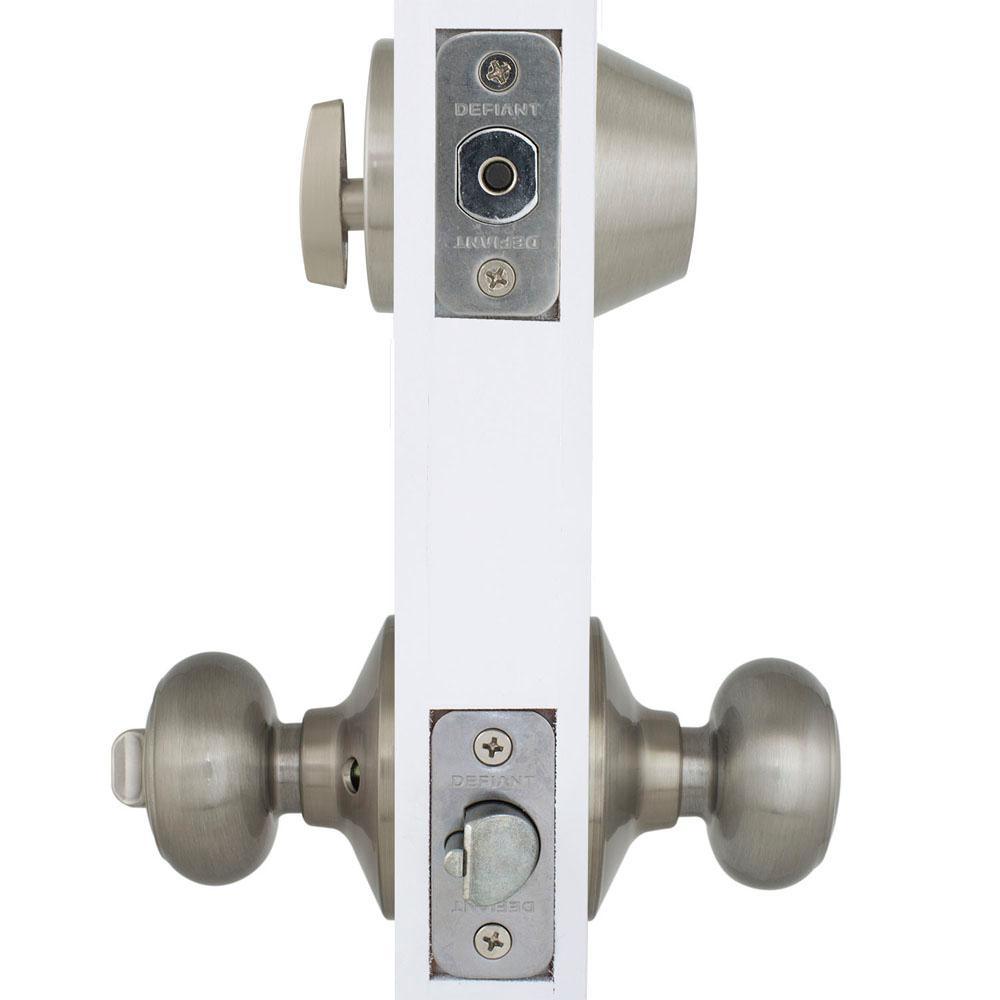 Hartford Satin Nickel Entry Knob and Single Cylinder Deadbolt Combo Pack - Super Arbor