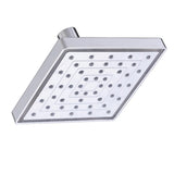 1-Spray 6 in. Single Wall Mount LED Lighted Fixed Rain Shower Head in Chrome - Super Arbor