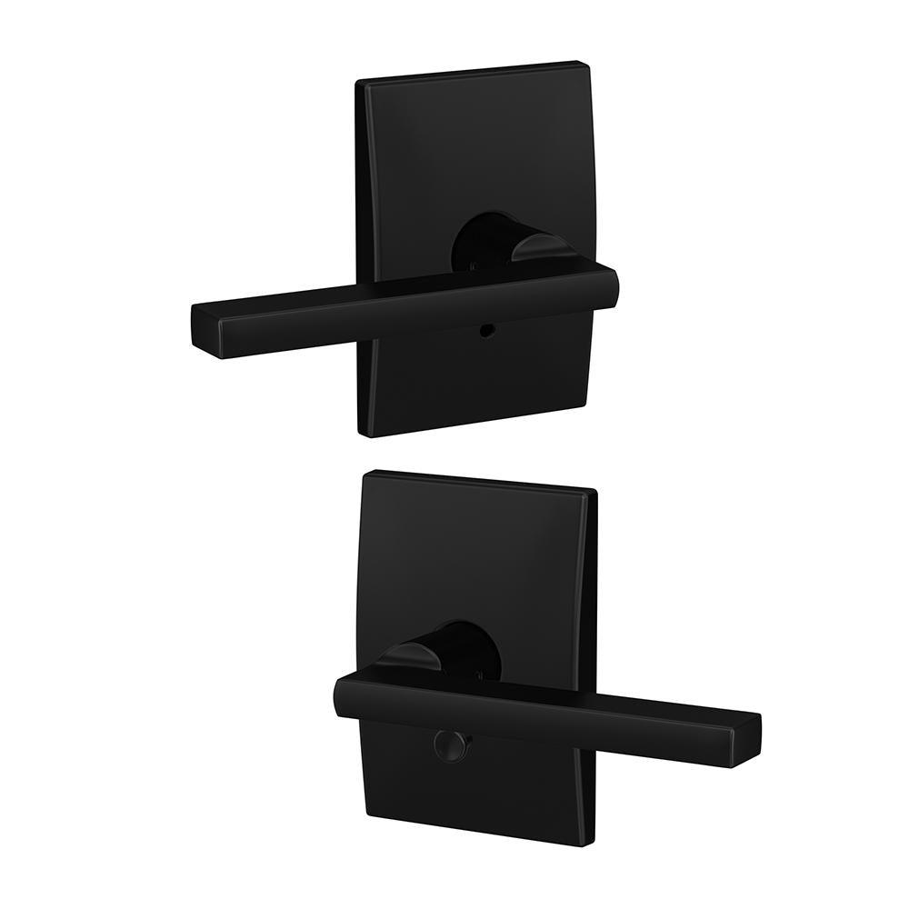 Custom Latitude Matte Black Century Trim Combined Interior Door Lever - Super Arbor