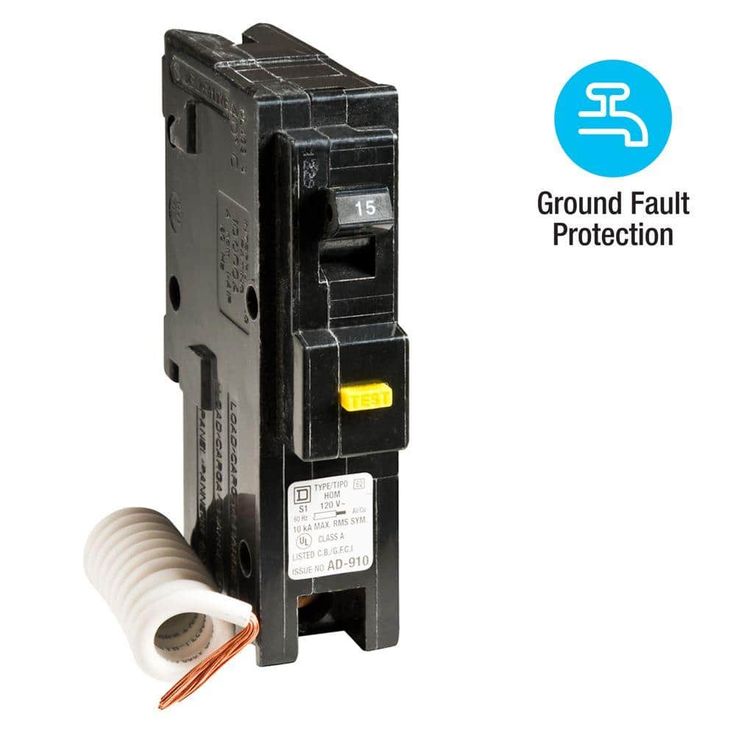 Square D Homeline 15 Amp Single-Pole GFCI Circuit Breaker