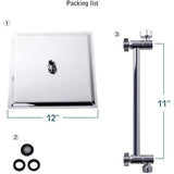 3-Spray Patterns 12 in. Wall Mount Rainfall Fixed Shower Head with Solid Brass  Adjustable Extension Arm in Chrome - Super Arbor