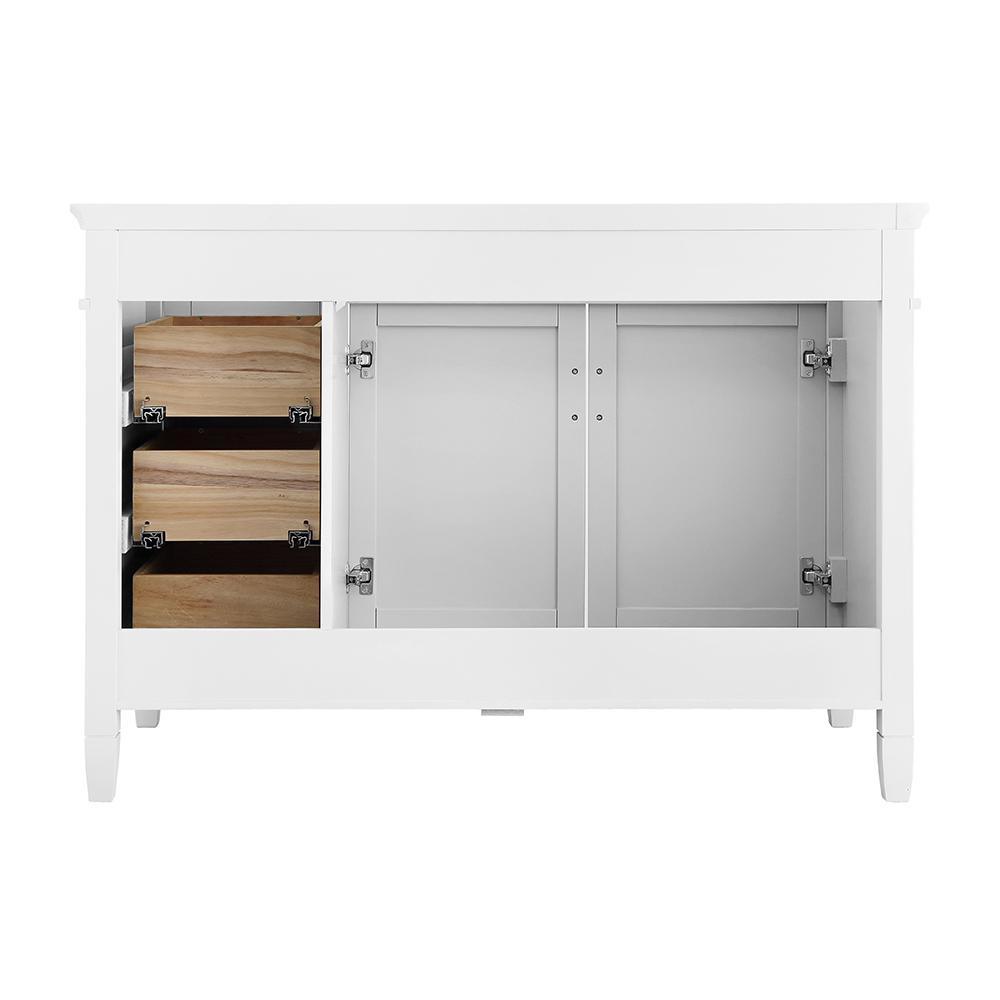 Ashburn 48 in. W x 21.75 in. D Vanity Cabinet in White - Super Arbor