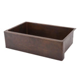 All-in-One Farmhouse Apron-Front Copper 33 in. 0-Hole Single Basin Kitchen Sink in Oil Rubbed Bronze