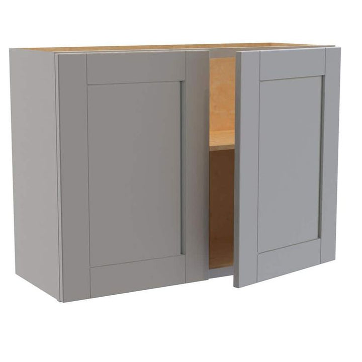 Home Decorators Collection Washington Veiled Gray Plywood Shaker Assembled Wall Kitchen Cabinet Soft Close 33 W in. x 12 D in. x 24 in. H