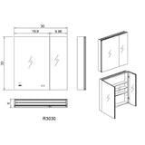 Royale 30 in W x 30 in. H Recessed or Surface Mount Medicine Cabinet with Bi-View Doors - Super Arbor
