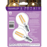Philips 40-Watt Equivalent G16.5 LED Light Bulb Soft White Globe (2-Pack)