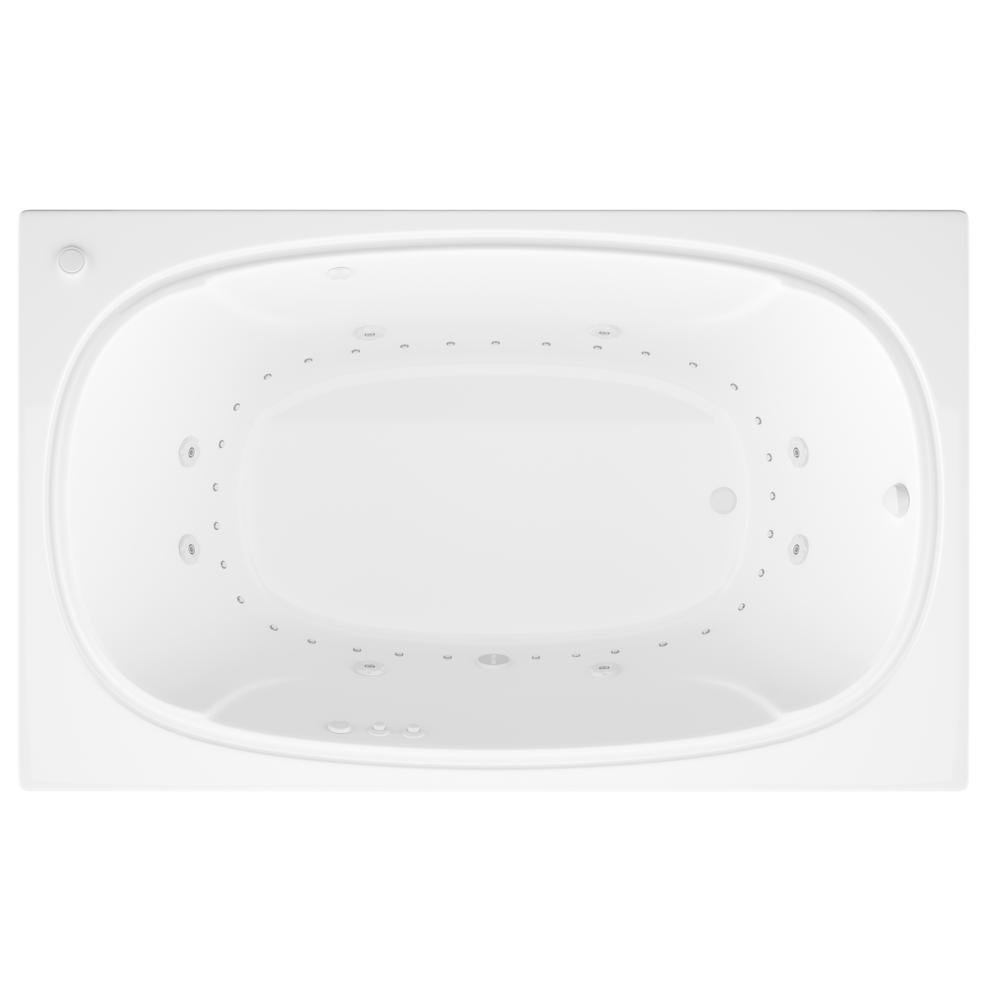 Peridot 6 ft. Acrylic Rectangular Drop-in Whirlpool Air Bathtub in White - Super Arbor