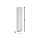 Home Decorators Collection Washington Vesper White Plywood Shaker Assembled Utility Pantry Kitchen Cabinet Soft Close 18 in W x 24 in D x 96 in H