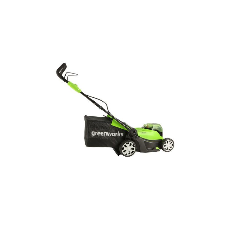 Greenworks 17 in. 48-Volt (2 x 24-Volt) Battery Walk Behind Push Mower, 2 x 24-Volt 4Ah Batteries and Dual Port Charger Included