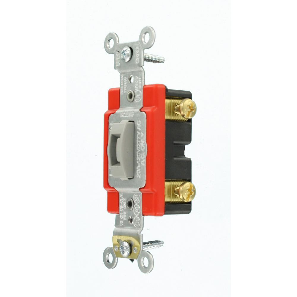 20 Amp Industrial Grade Heavy Duty Single Pole Locking Toggle Switch, Gray - Super Arbor