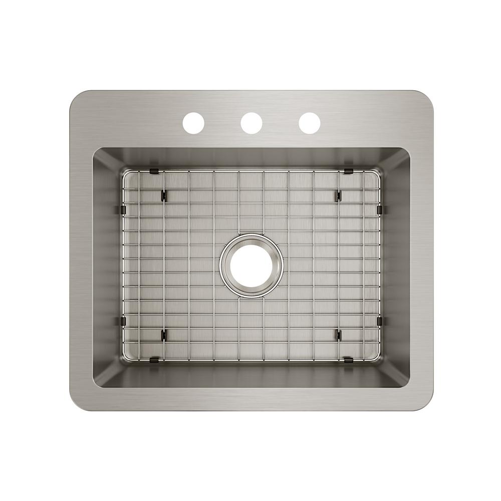 Avenue Drop-in/Undermount Stainless Steel 33 in. Single Bowl Kitchen Sink with Bottom Grid - Super Arbor