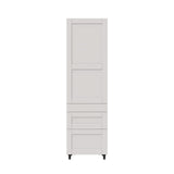 Shaker Assembled 24 in. x 84.5 in. x 24 in. Pantry Cabinet w/ 2-Inner Drawers & Three Pull Out Drawers in Vanilla White - Super Arbor