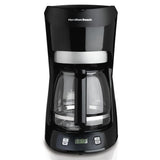 12-Cup Black with Digital Clock Drip Coffeemaker with Digital Clock