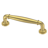 Classic Elegance 3 in. (76mm) Center-to-Center Brushed Brass Drawer Pull - Super Arbor