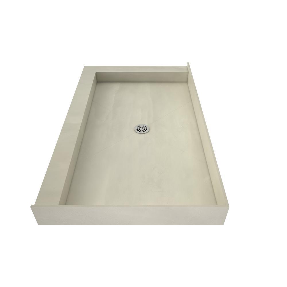 Redi Base 36 in. x 60 in. Double Threshold Shower Base with Center Drain and Polished Chrome Drain Plate - Super Arbor