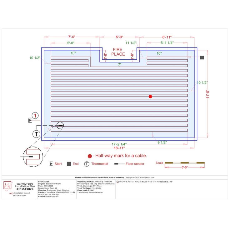 WarmlyYours 515 ft. Cable System with Heat Membrane and Touch Screen Thermostat
