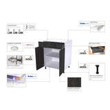 Ready to Assemble Standard 12x34-1/2x24 in. Drawer Base Cabinet in Carbon Marine Wood - Super Arbor
