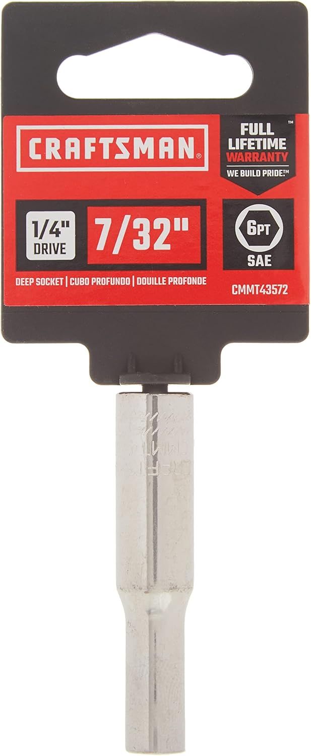 Craftsman 7/32 in. SAE 6 Point Deep Socket, 1/4 in. Drive