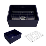 Classico Farmhouse Apron Front Fireclay 30 in. Single Bowl Kitchen Sink with Bottom Grid and Strainer in White - Super Arbor