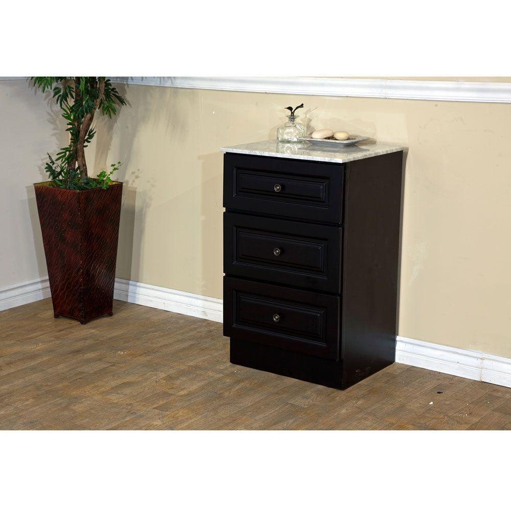 Newry 20 in. W x 33 in. H x 18 in. D Bathroom Linen Cabinet with Marble Vanity Top in Dark Mahogany - Super Arbor