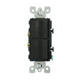 Decora 15 Amp Single Pole Dual Switch, White - Super Arbor