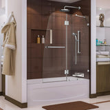 Aqua Lux 48 in. x 58 in. Frameless Hinged Tub Door in Chrome - Super Arbor
