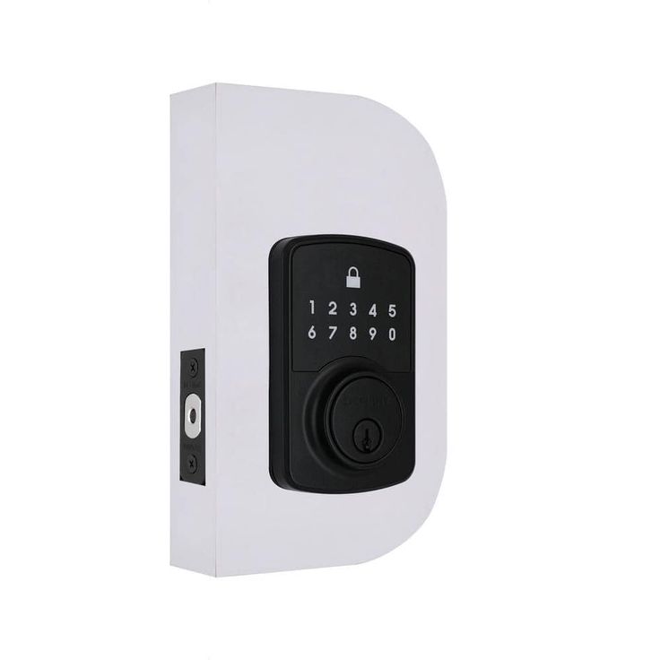 Defiant Square Compact Hubspace Matte Black Electronic Single Cylinder Deadbolt