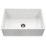 Platus Series Farmhouse Apron Front Fireclay 33 in. Single Bowl Kitchen Sink in White - Super Arbor