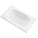 Tiger's Eye 6 ft. Rectangular Drop-in Whirlpool Bathtub in White - Super Arbor