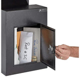 Black Steel Through the Wall Drop Box with Adjustable Chute Mail Receptacle - Super Arbor