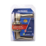 Schlage Flair Satin Nickel Keyed Entry Lever, ANSI Grade 2, Fits 1-3/8" to 1-3/4" Doors