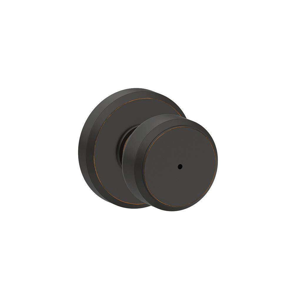Bowery Matte Black Privacy Bed/Bath Door Knob with Greyson Trim - Super Arbor