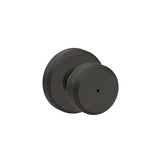 Bowery Matte Black Privacy Bed/Bath Door Knob with Greyson Trim - Super Arbor